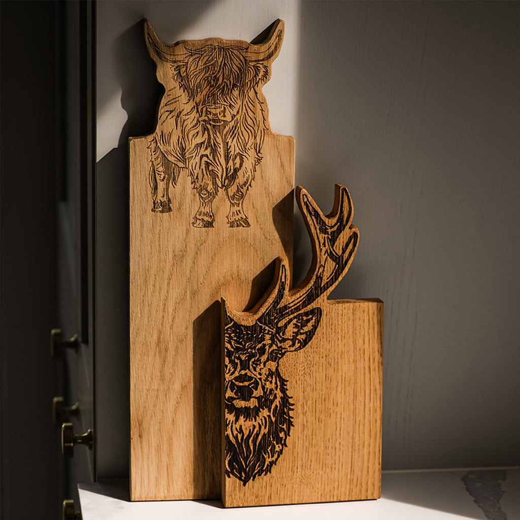 Selbrae House Framed Oak Serving Board Small - Stag