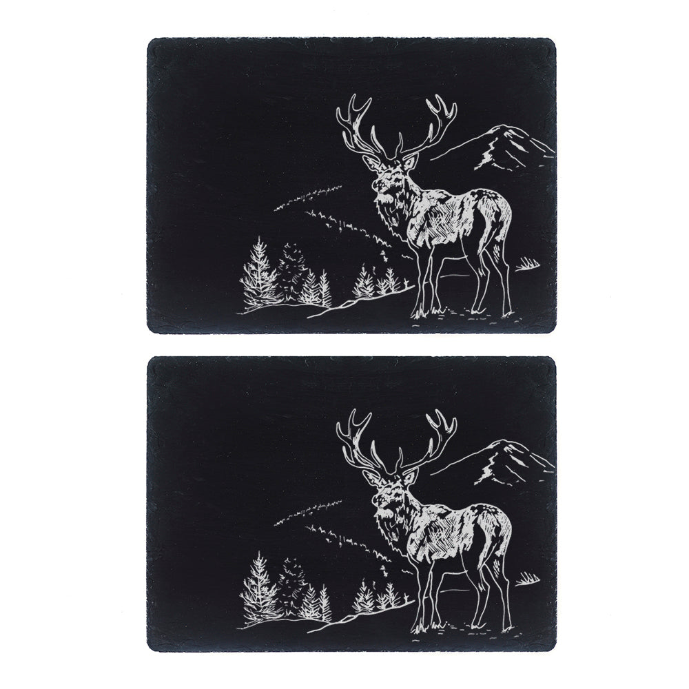 Selbrae House 2 Slate Place Mats  - Scenic Stag