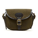 Chatham Leather and Waxed Canvas Cartridge Bag - Green/Dark Brown