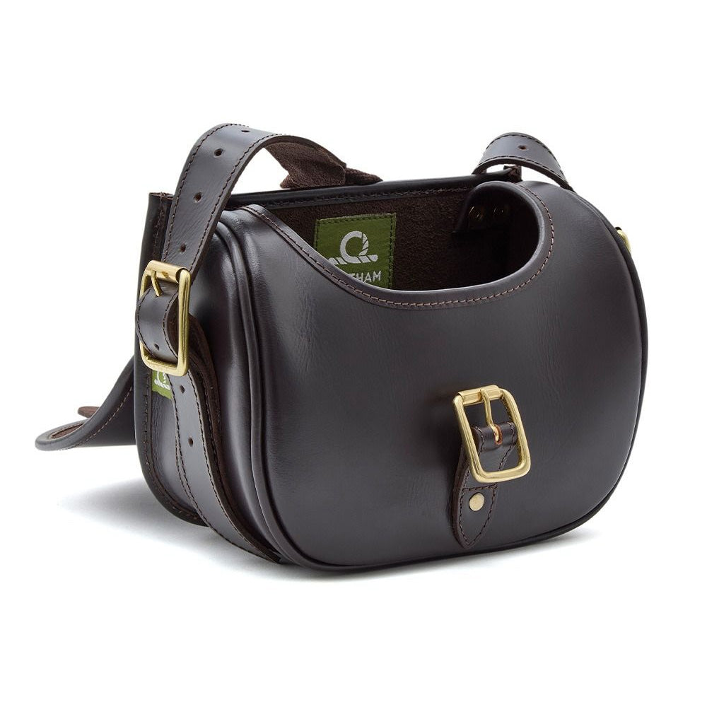 Chatham Pull Up Leather Cartridge Bag - Dark Brown
