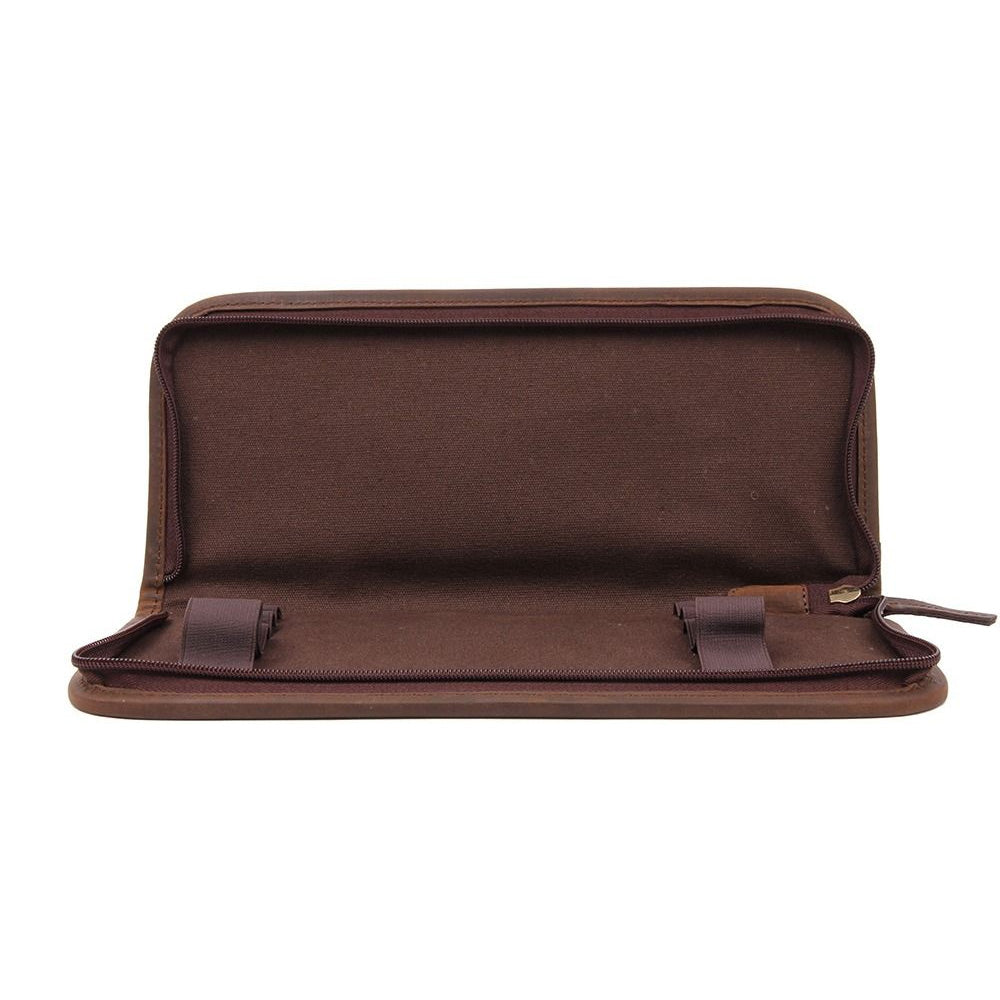 Chatham Pull Up Leather Cleaning Pouch - Brown