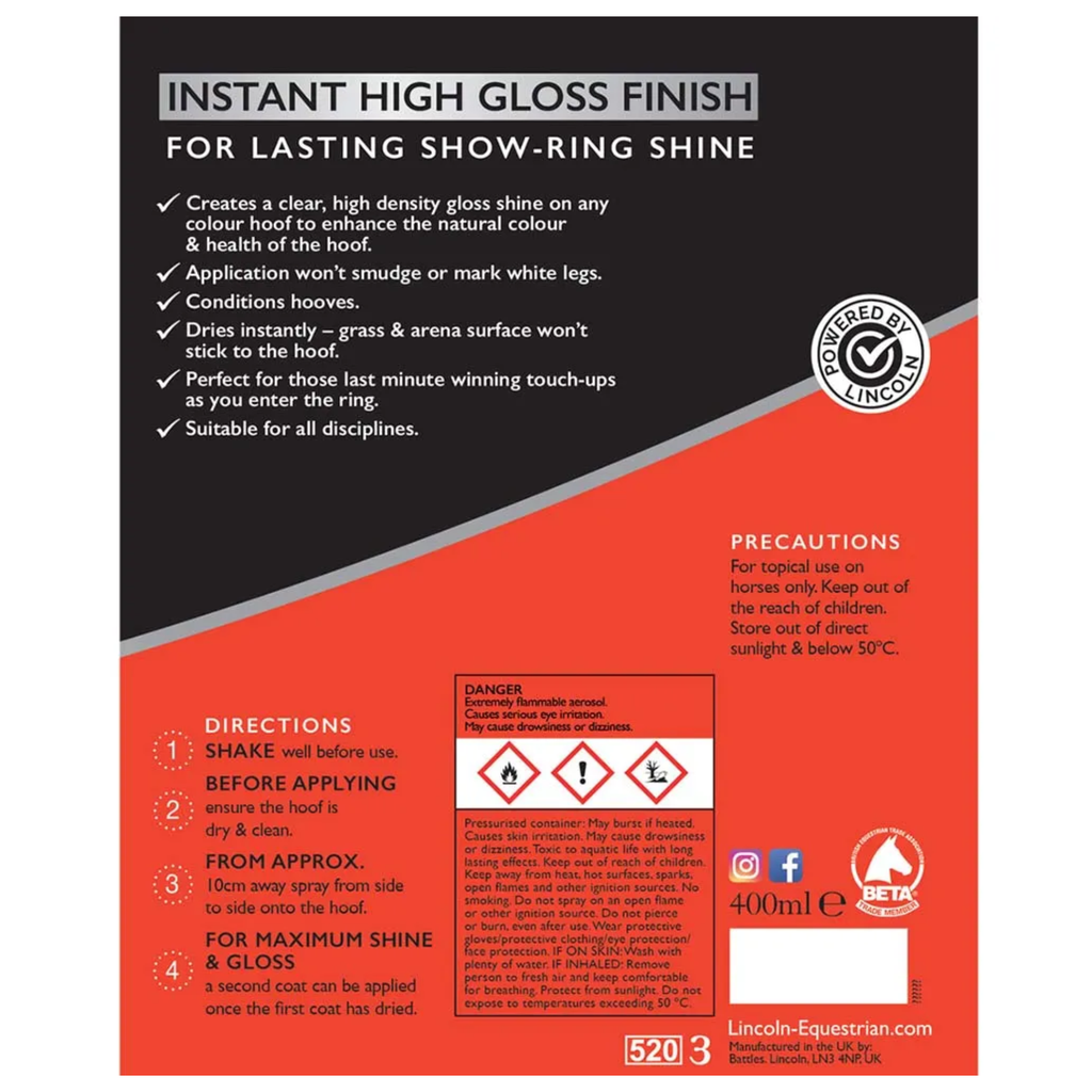 Lincoln Hoof Oil Spray - 400ml
