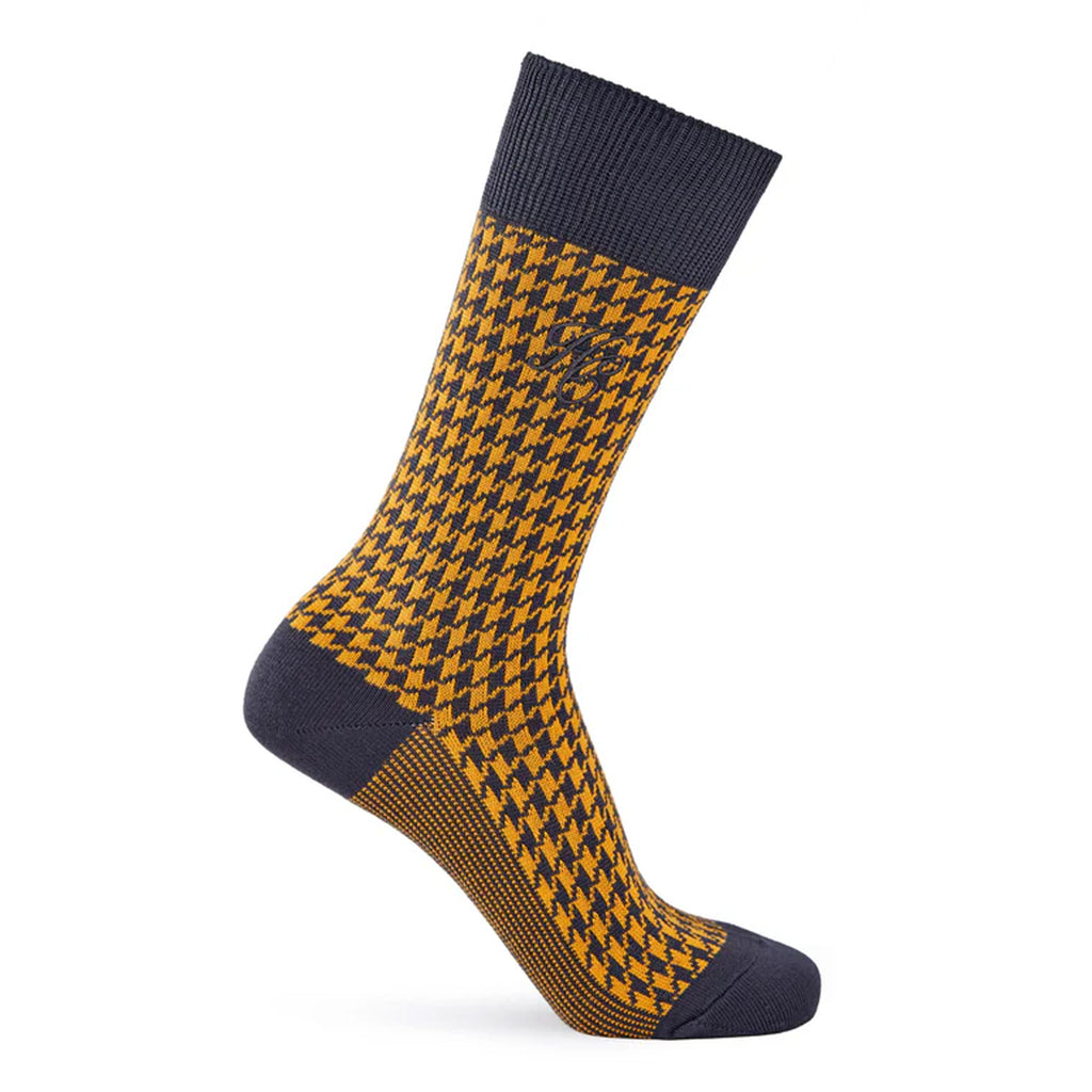 Holland Cooper Mens Sock Gift Box - Chocolate Houndstooth Set