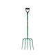 Fynalite Hi-Strength Manure Fork 5 Prong D-Grip - Green
