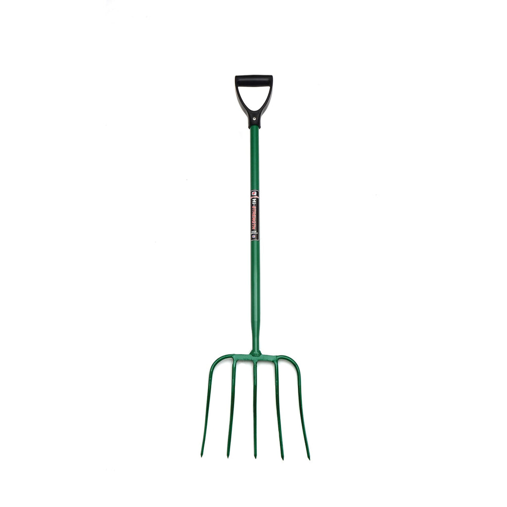Fynalite Hi-Strength Manure Fork 5 Prong D-Grip - Green