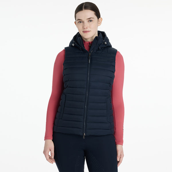 LeMieux Ladies Rose Hooded Puffer Gilet - Navy