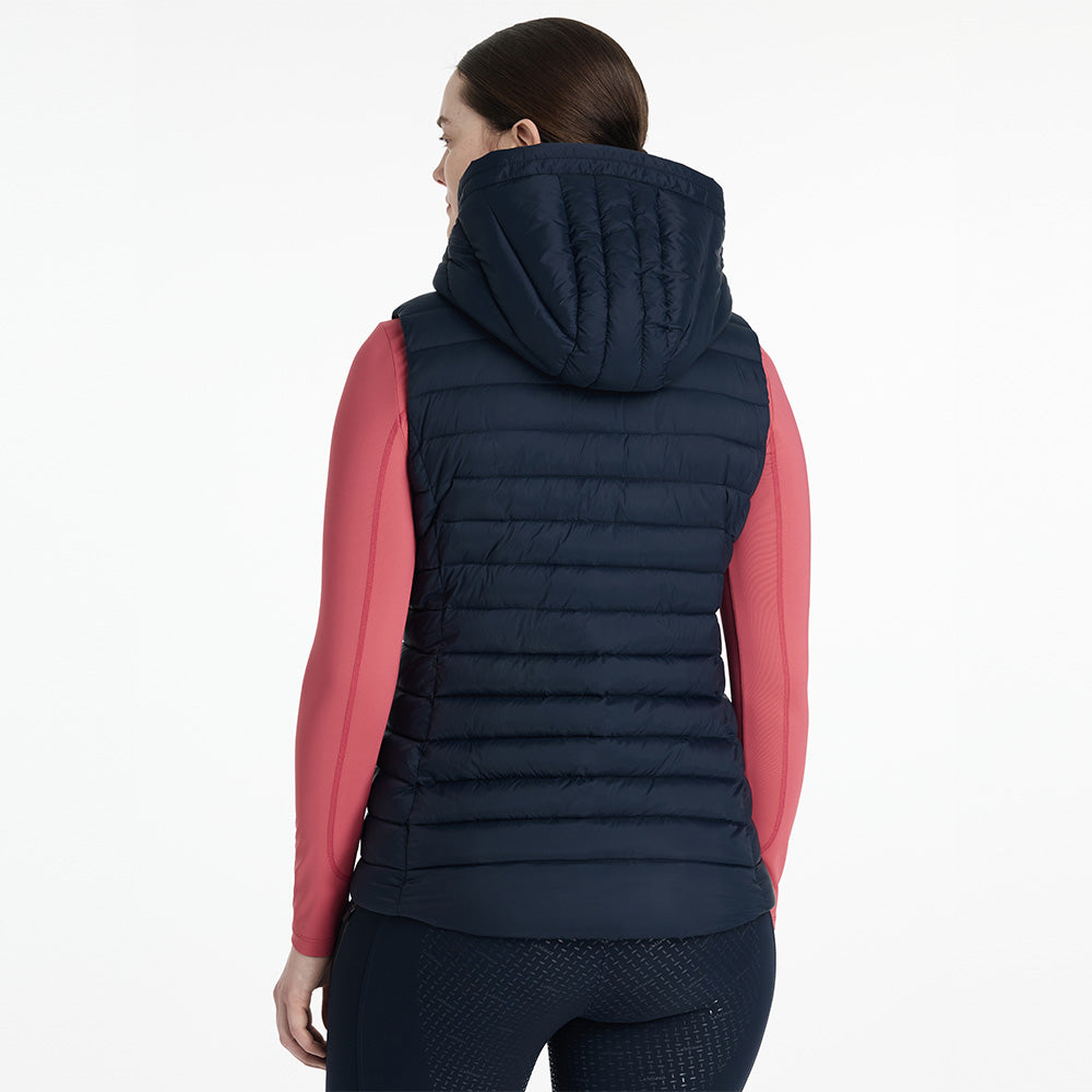 LeMieux Ladies Rose Hooded Puffer Gilet - Navy