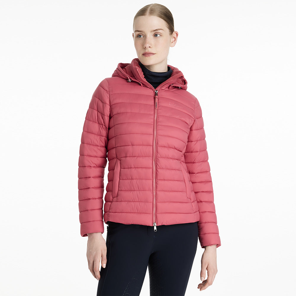 LeMieux Ladies Rose Hooded Puffer Jacket - Cranberry
