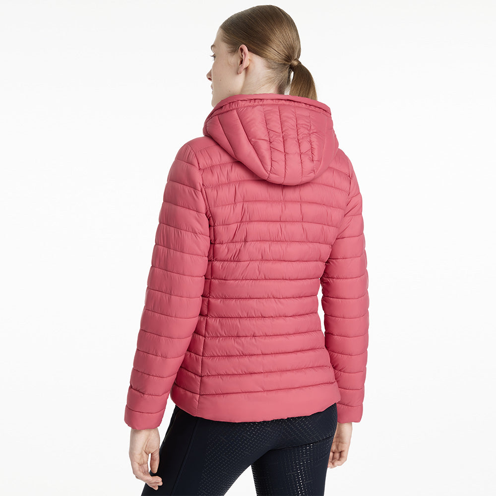 LeMieux Ladies Rose Hooded Puffer Jacket - Cranberry
