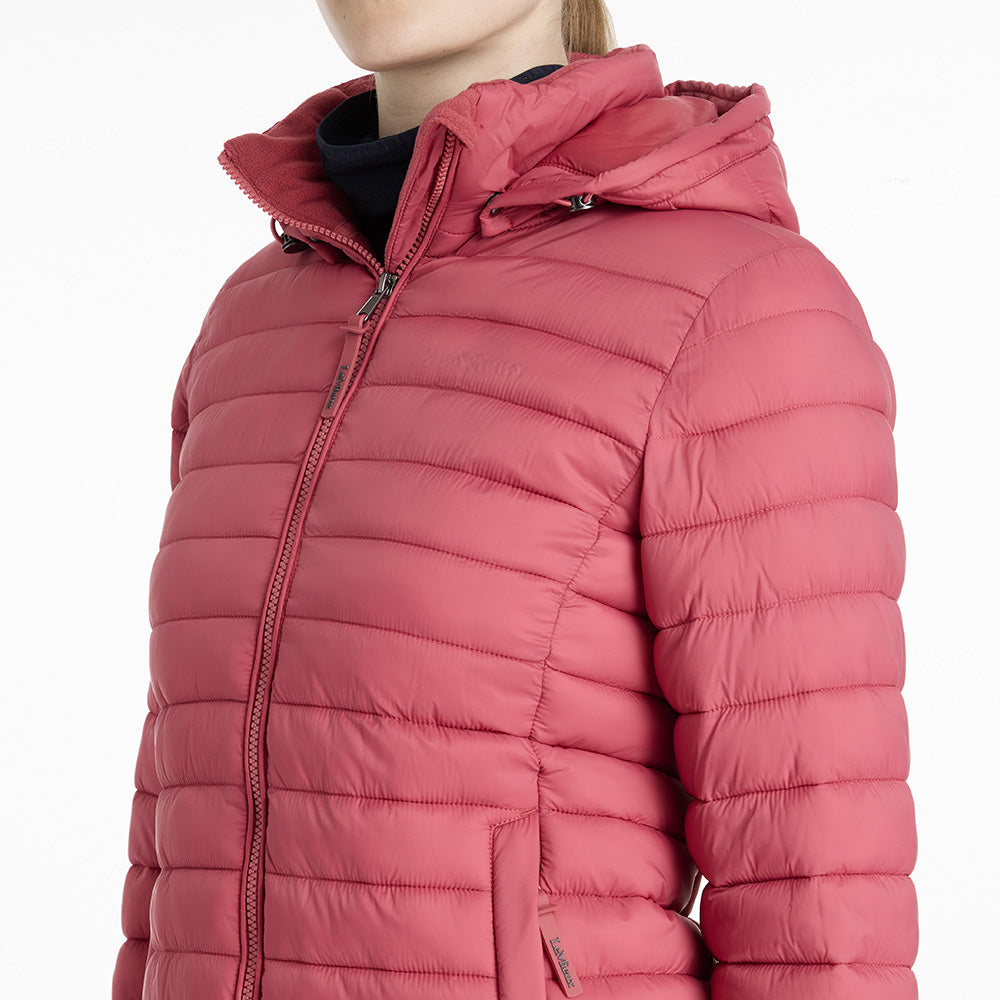 LeMieux Ladies Rose Hooded Puffer Jacket - Cranberry