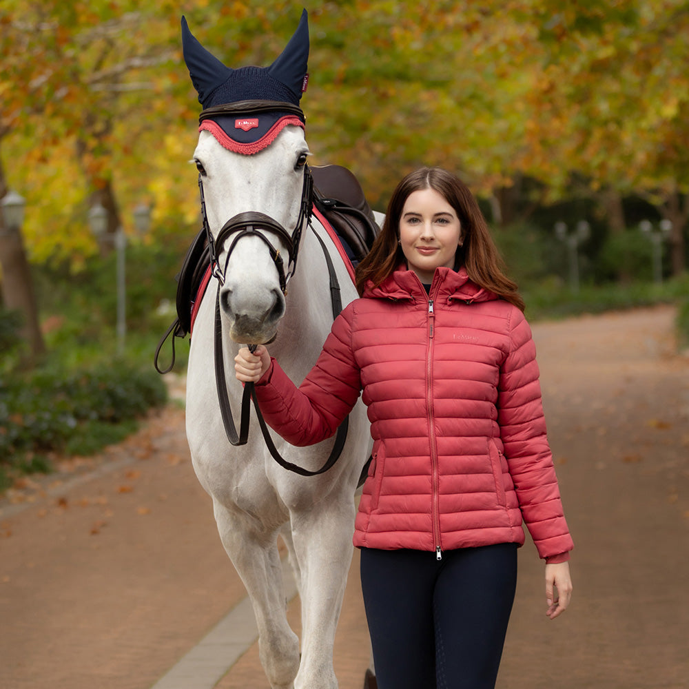 LeMieux Ladies Rose Hooded Puffer Jacket - Cranberry