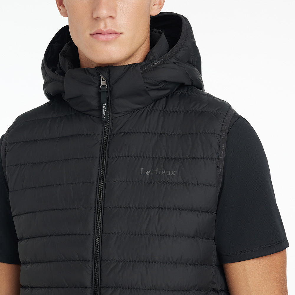 LeMieux Mens Hooded Puffer Gilet - Black