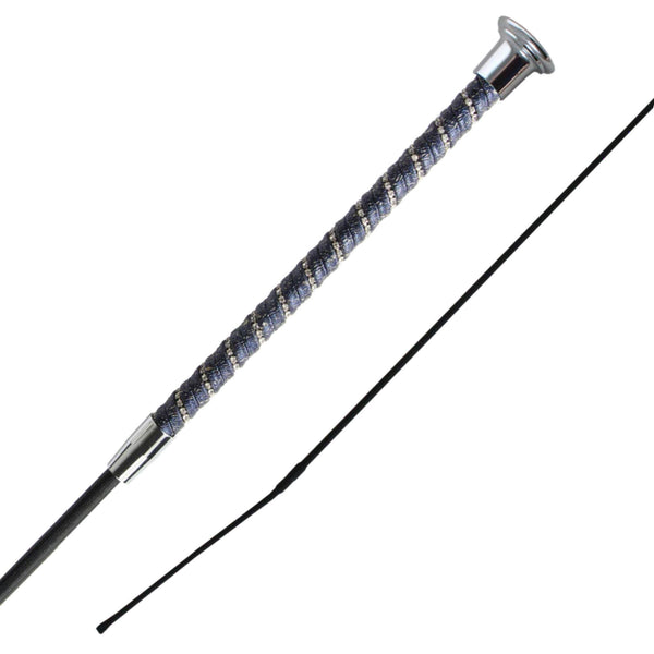 Woof Wear Twisted Dressage Whip - Navy/Silver