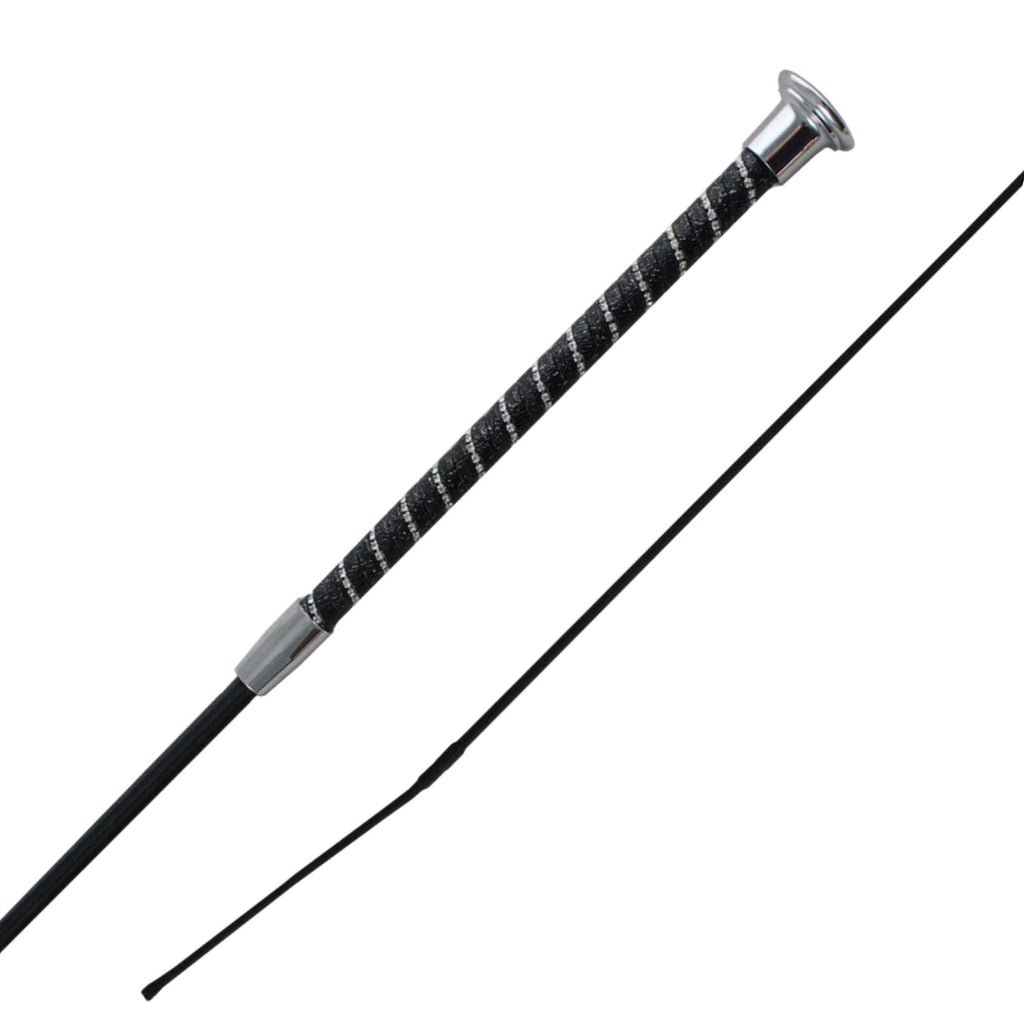Woof Wear Twisted Dressage Whip - Black/SIlver