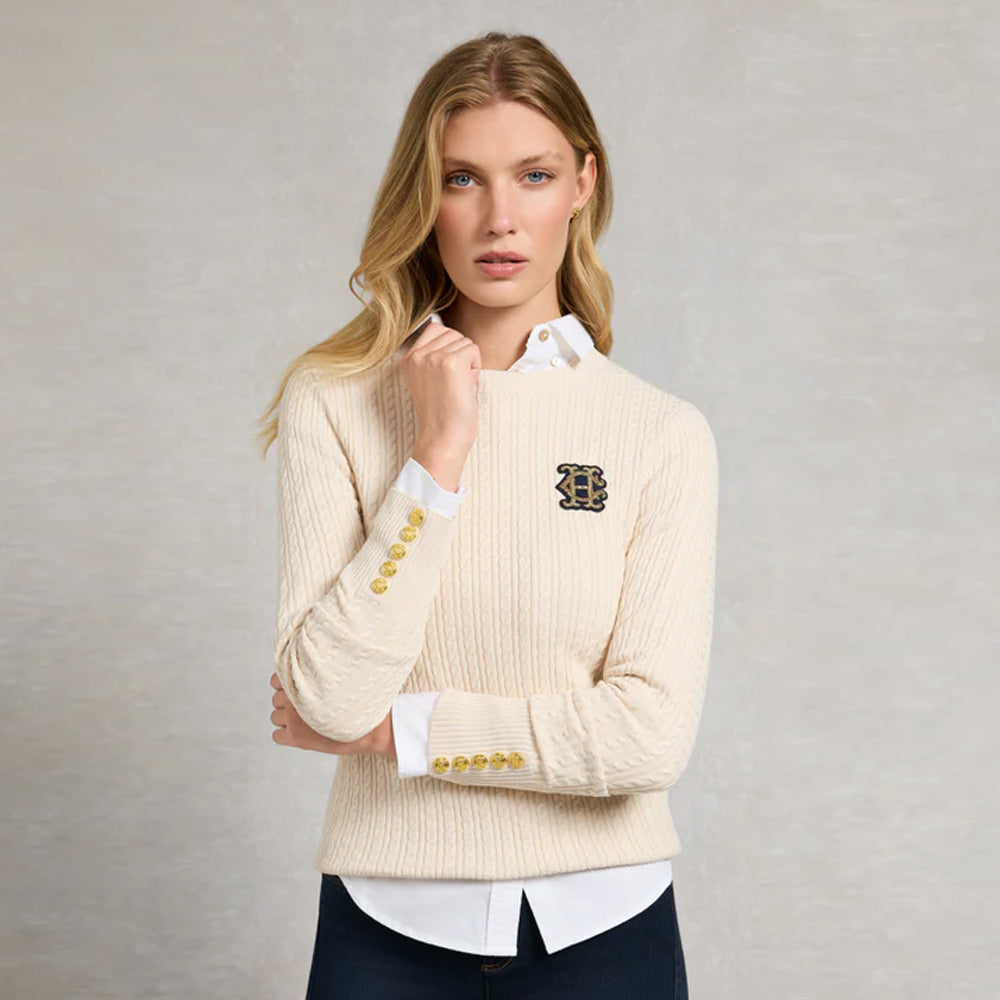 Holland Cooper Princeton Crew Neck Knit - Almond