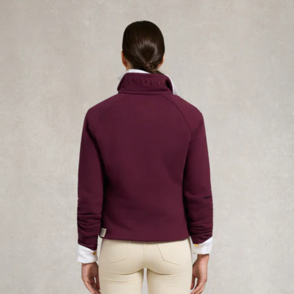 Holland Cooper Ladies Sporting Goods Zip Henley - Mulberry