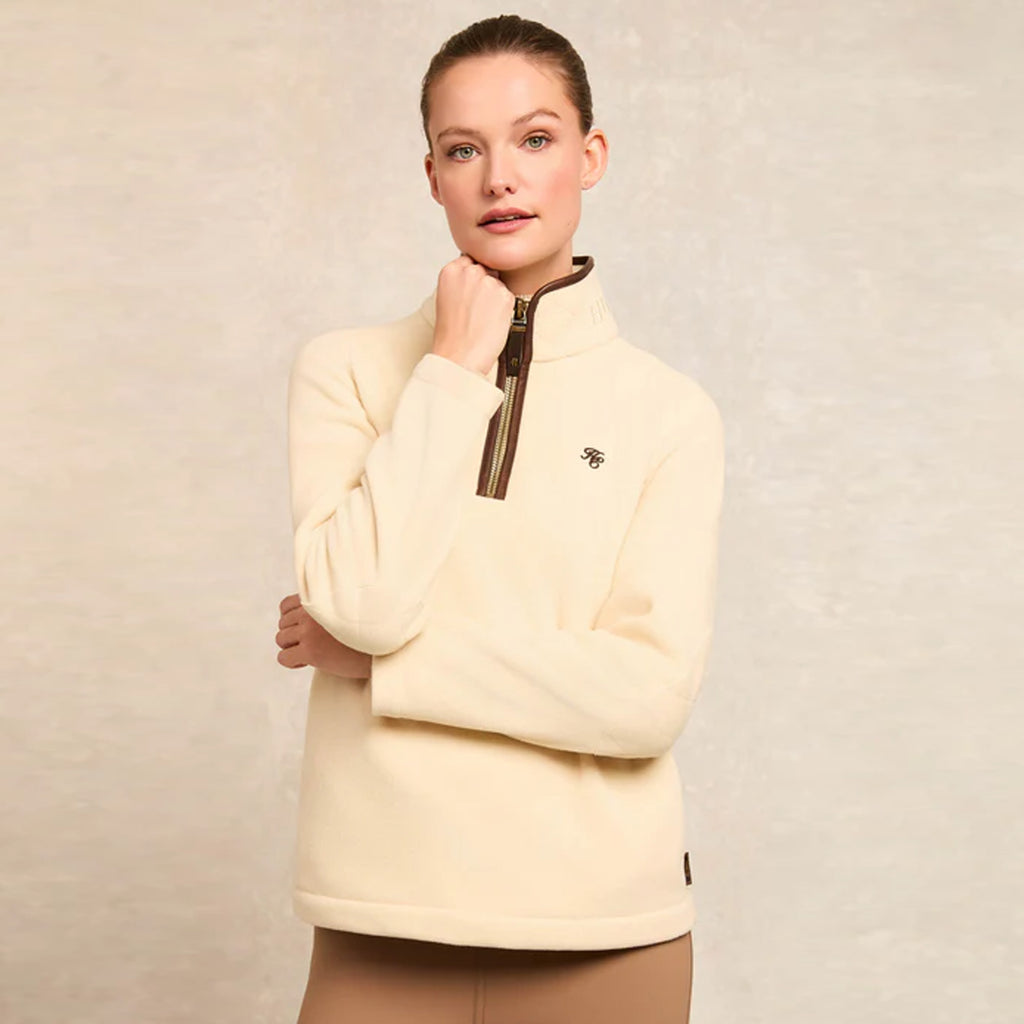 Holland Cooper Country Fleece Quarter Zip - Cream