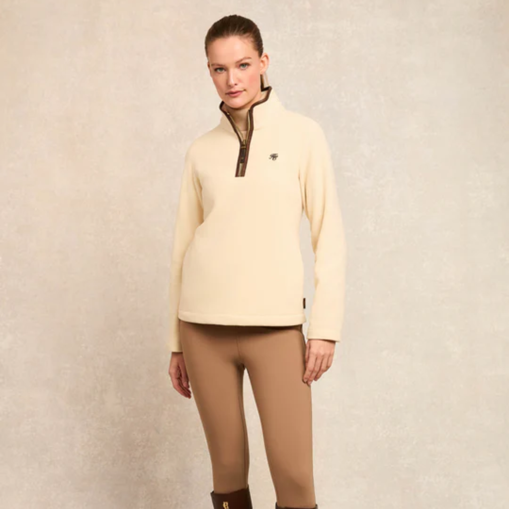 Holland Cooper Country Fleece Quarter Zip - Cream