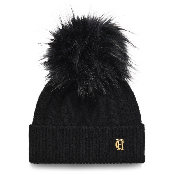 Holland Cooper Sloane Cable Bobble Hat - Black