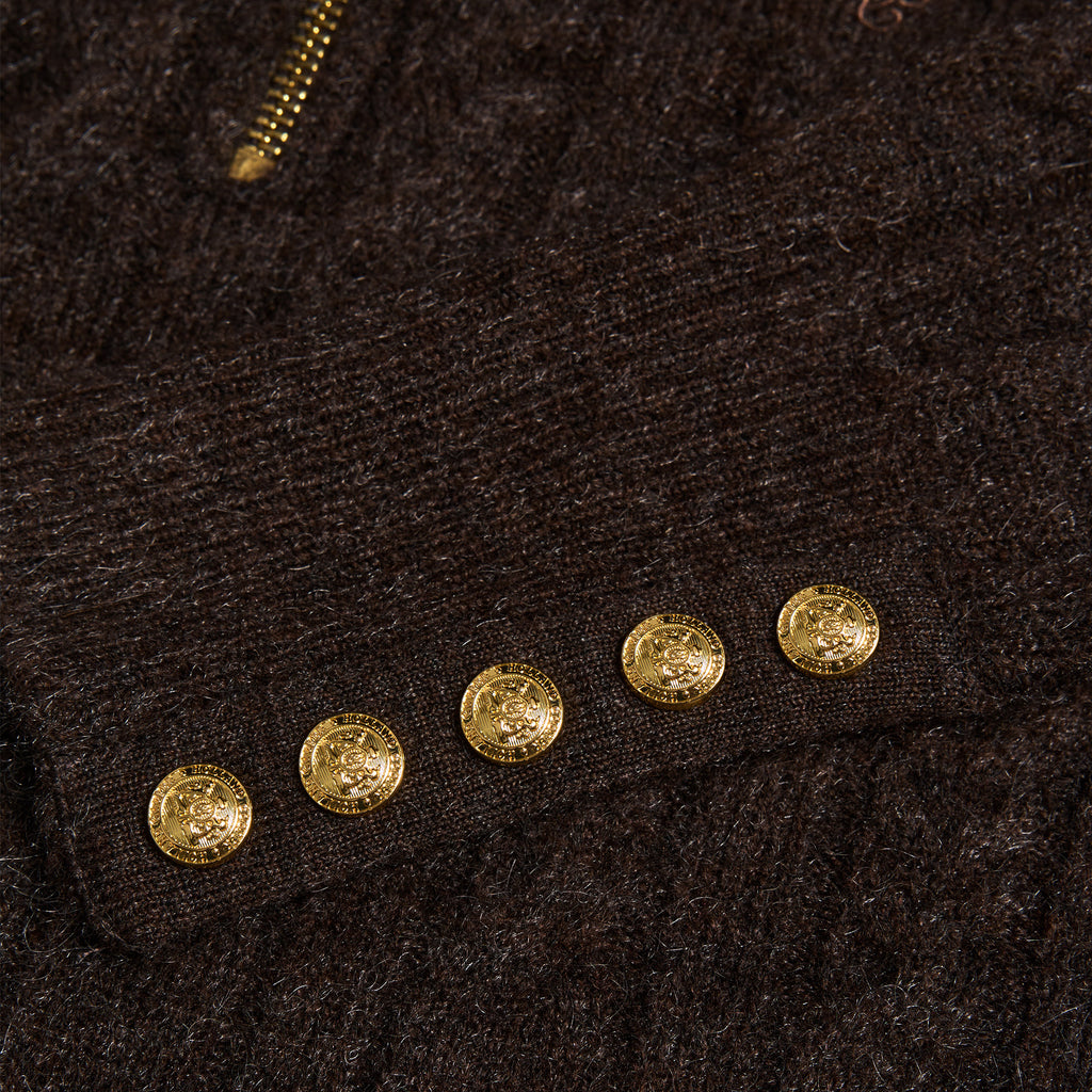 Holland Cooper Bridget Quarter Zip Knit - Chocolate
