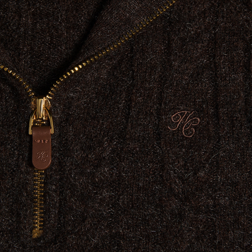 Holland Cooper Bridget Quarter Zip Knit - Chocolate