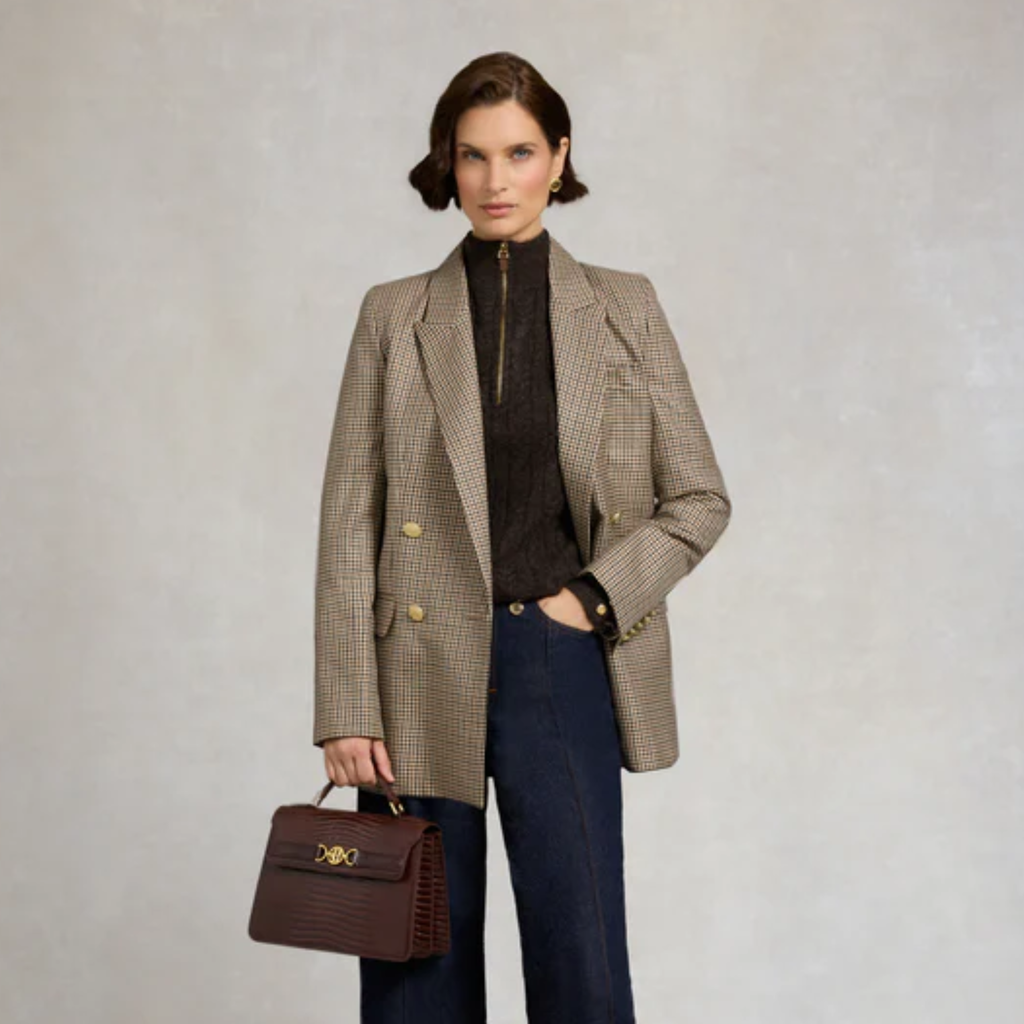 Holland Cooper Bridget Quarter Zip Knit - Chocolate