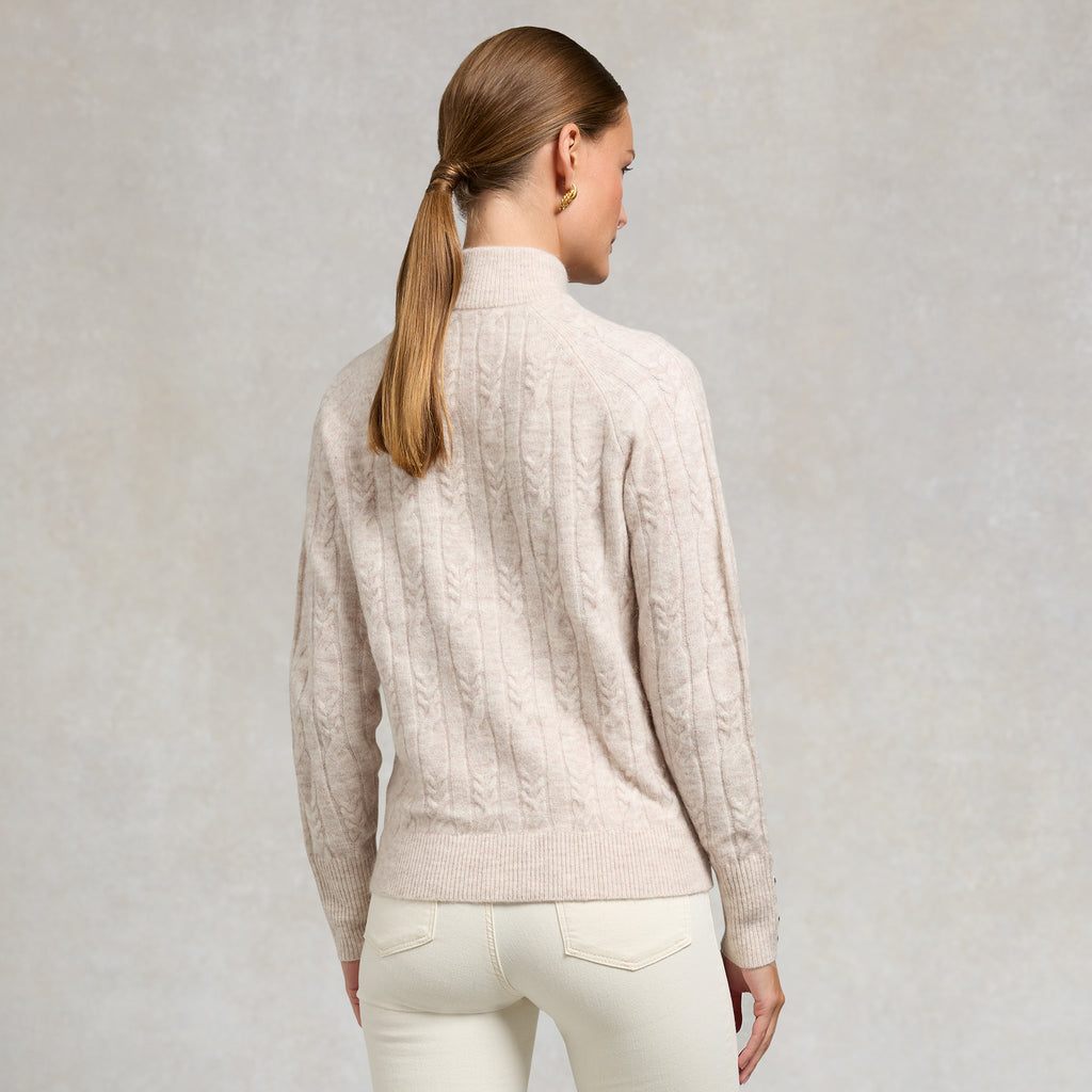Holland Cooper Bridget Quarter Zip Knit - Barley