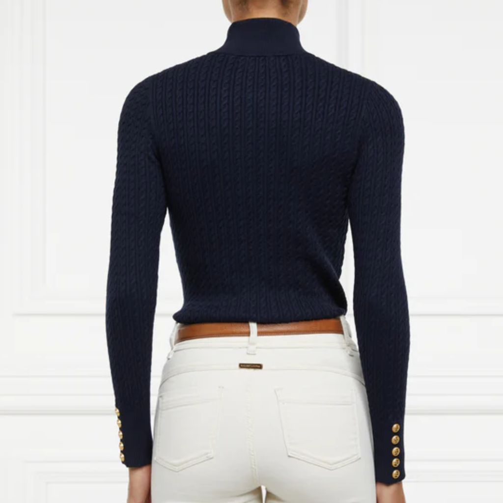 Holland Cooper Ava Quarter Zip Knit - Ink Navy