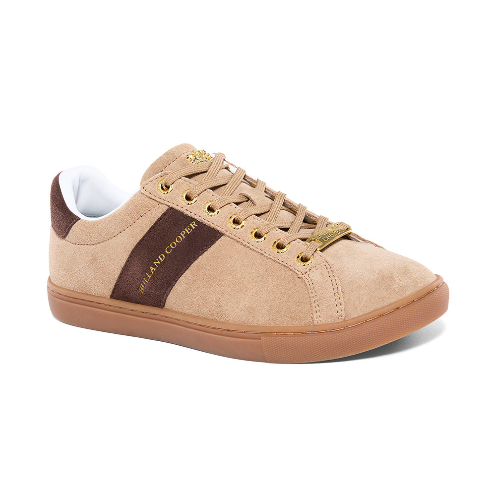 Holland Cooper Knightsbridge Court Trainer - Taupe/Dark Chocolate