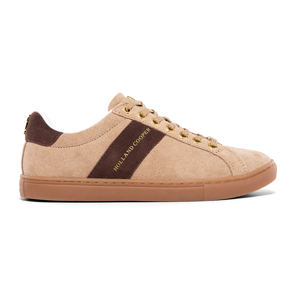 Holland Cooper Knightsbridge Court Trainer - Taupe/Dark Chocolate