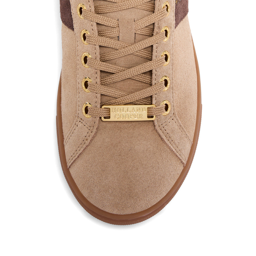 Holland Cooper Knightsbridge Court Trainer - Taupe/Dark Chocolate