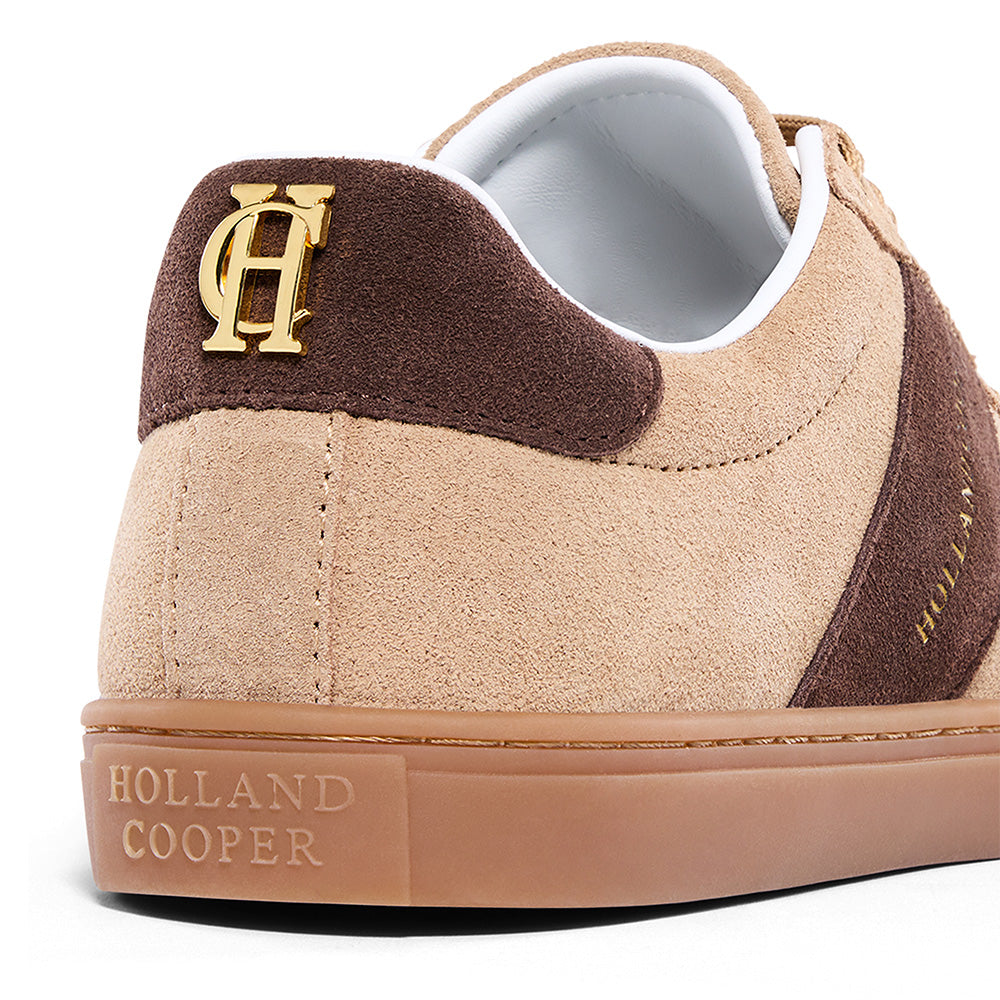 Holland Cooper Knightsbridge Court Trainer - Taupe/Dark Chocolate