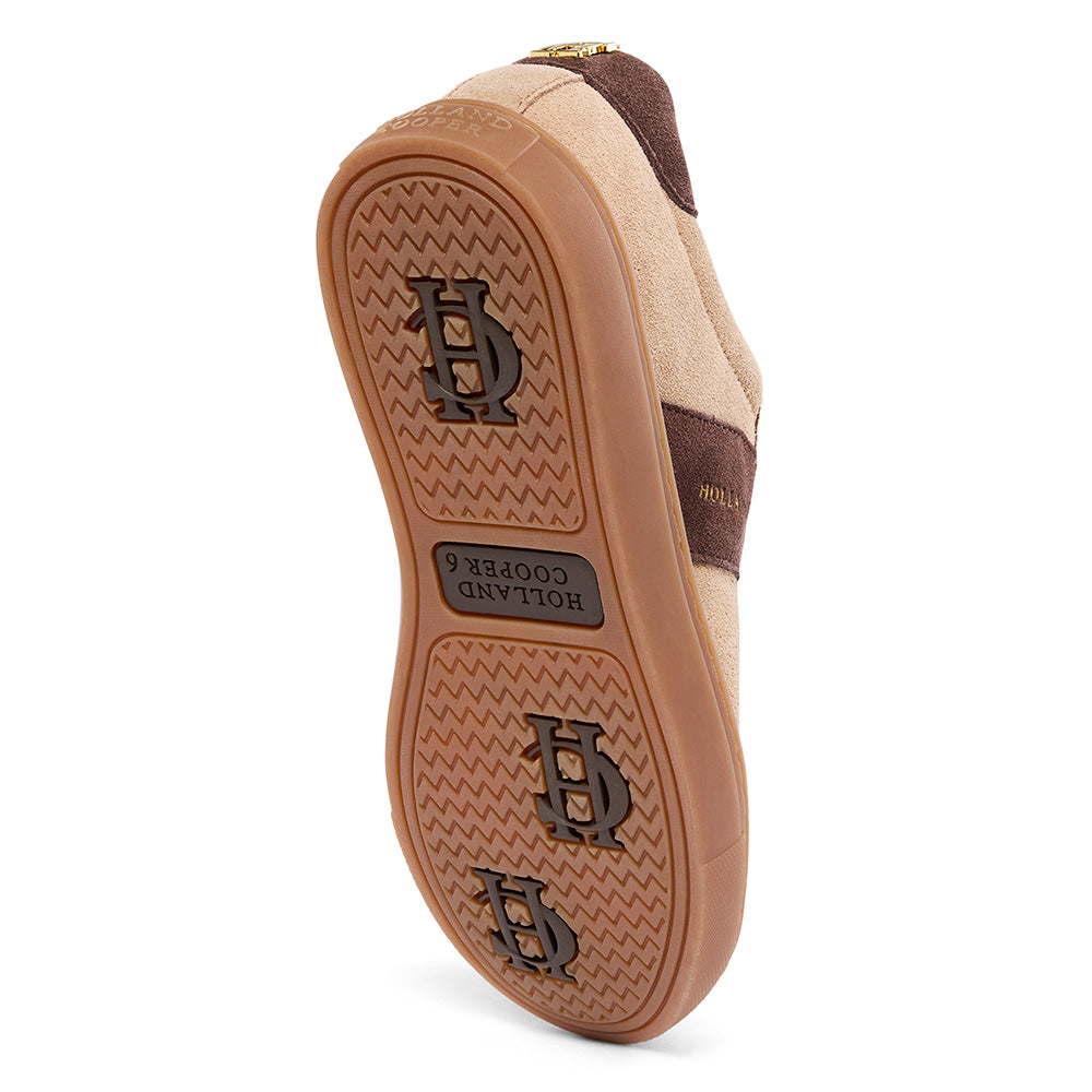 Holland Cooper Knightsbridge Court Trainer - Taupe/Dark Chocolate