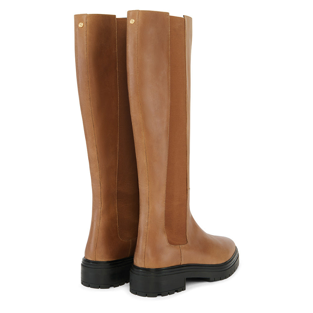 Holland Cooper Astoria Knee Boot - Vintage Tan Leather