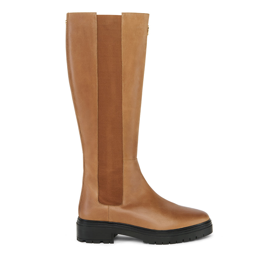 Holland Cooper Astoria Knee Boot - Vintage Tan Leather
