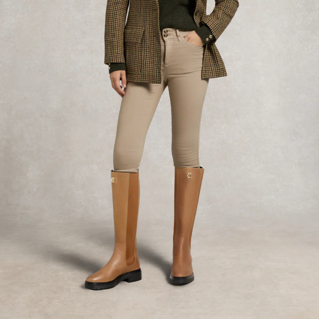 Holland Cooper Astoria Knee Boot - Vintage Tan Leather