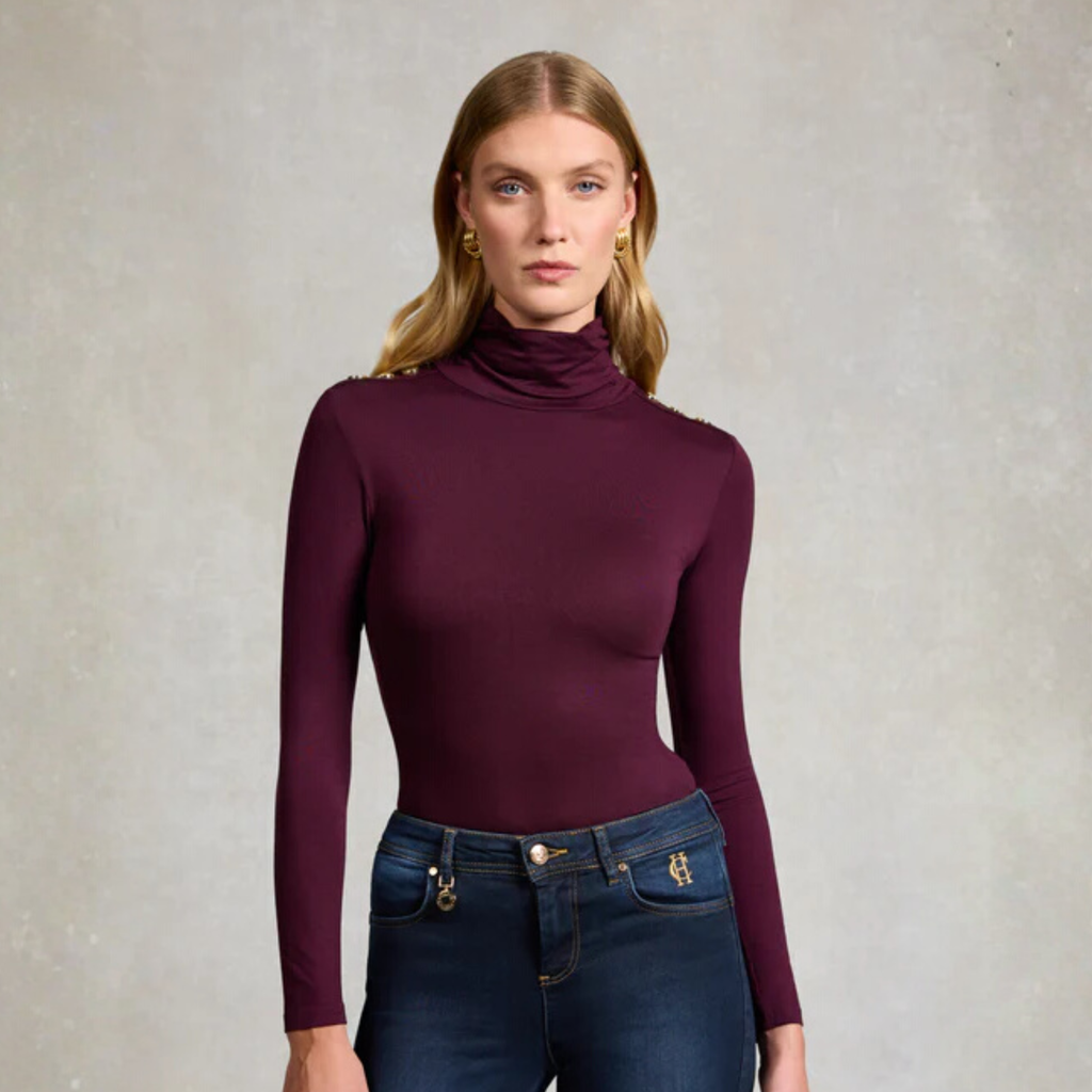 Holland Cooper Essential Roll Neck - Burgundy