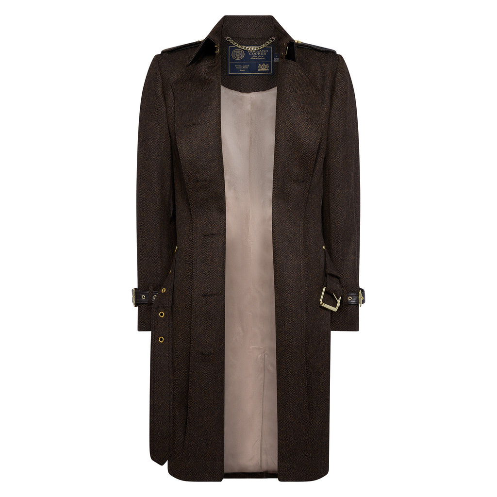 Holland Cooper Marlborough Trench Coat - Chocolate Herringbone