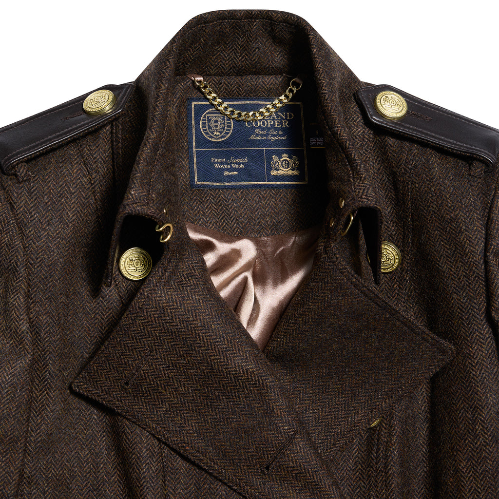 Holland Cooper Marlborough Trench Coat - Chocolate Herringbone