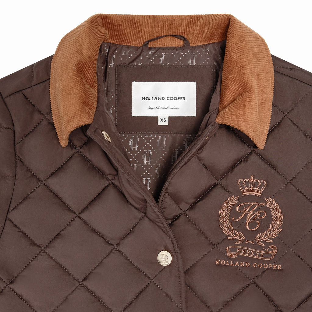 Holland Cooper Hastings Quilted Jacket - Chocolate