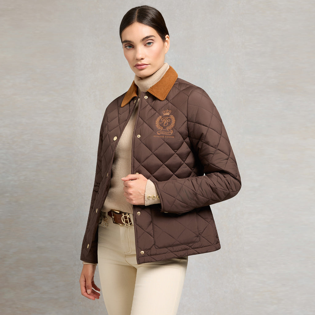 Holland Cooper Hastings Quilted Jacket - Chocolate