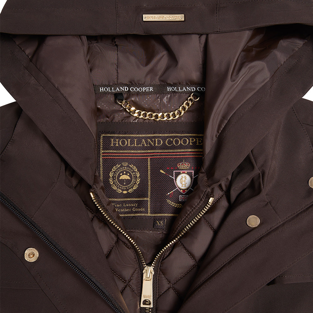 Holland Cooper Folgate Rain Coat - Chocolate