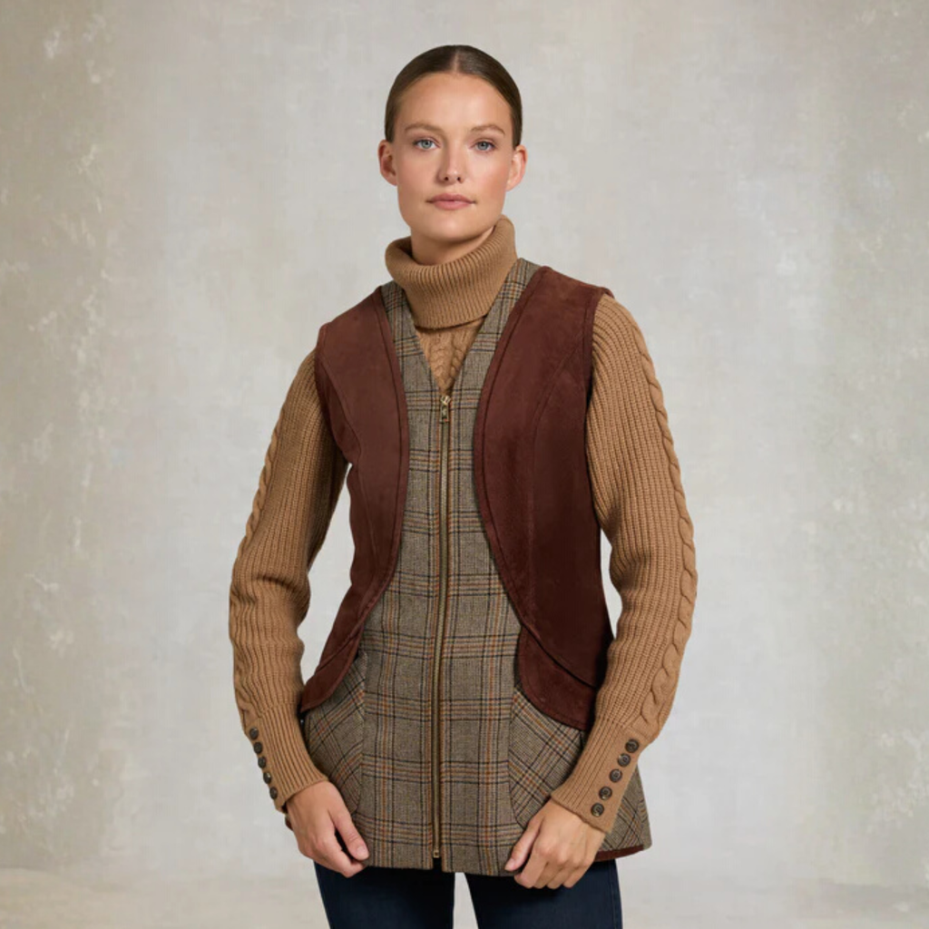 Holland Cooper Field Vest - Bourbon Tweed