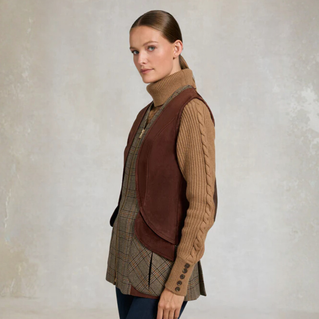 Holland Cooper Field Vest - Bourbon Tweed