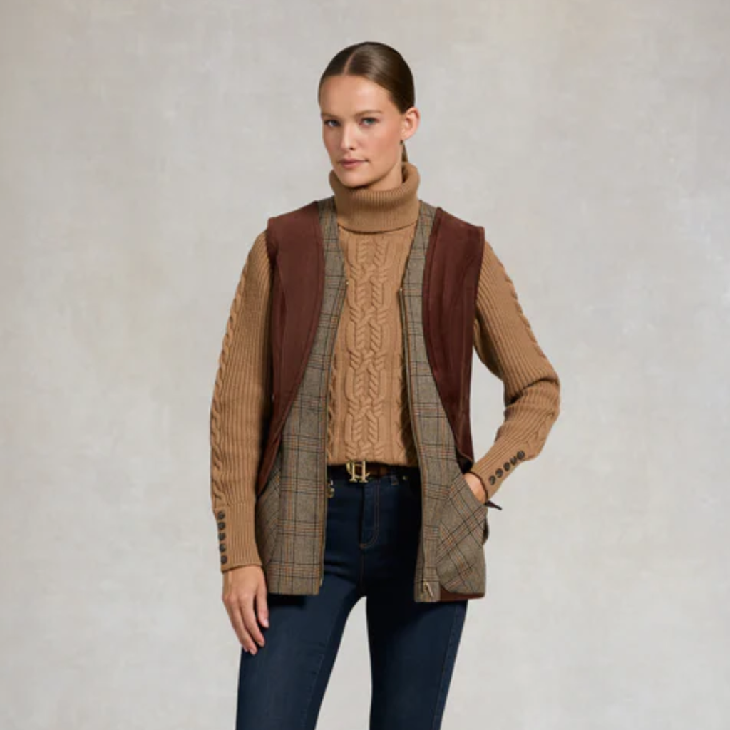 Holland Cooper Field Vest - Bourbon Tweed
