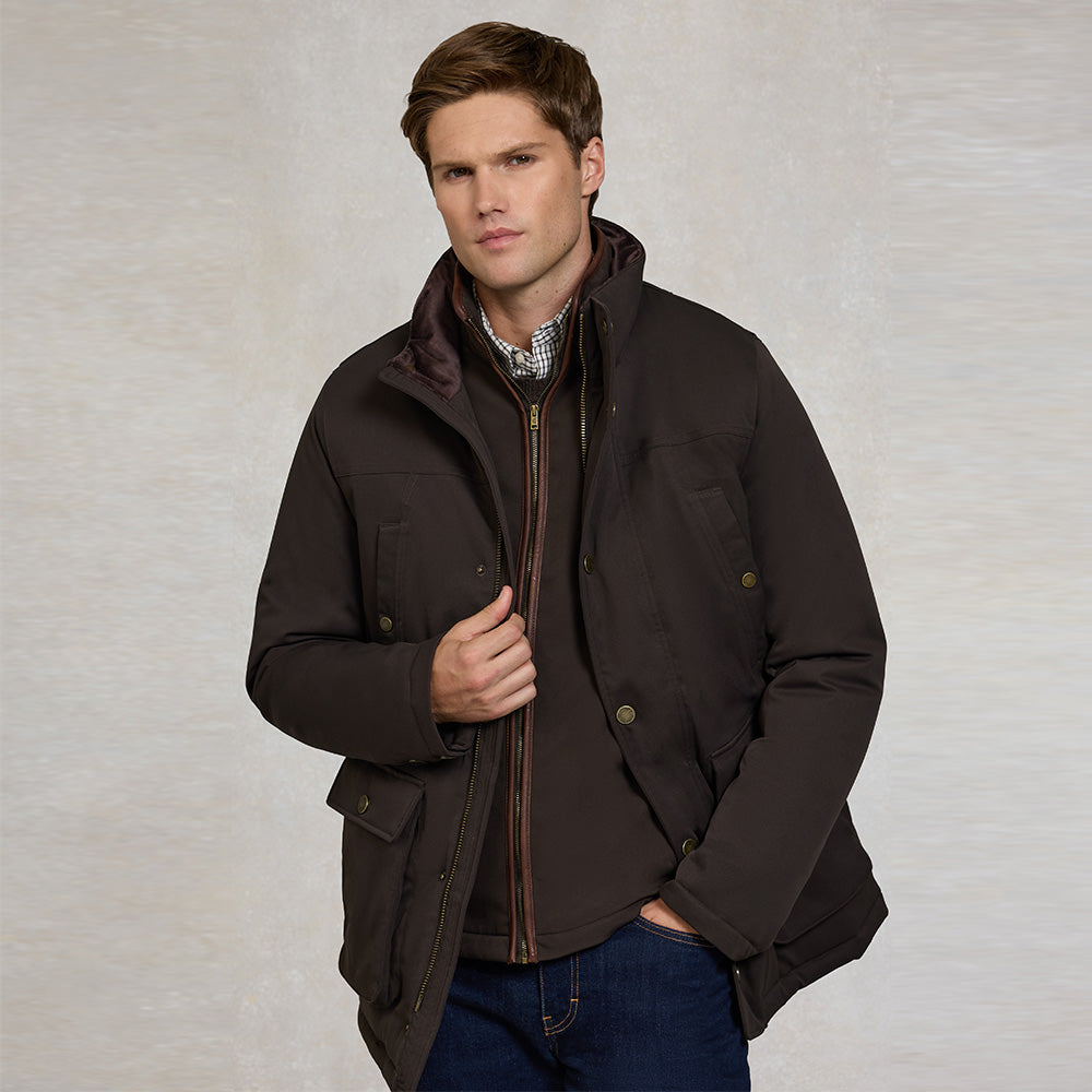 Holland Cooper Mens Stamford Field Coat - Chocolate
