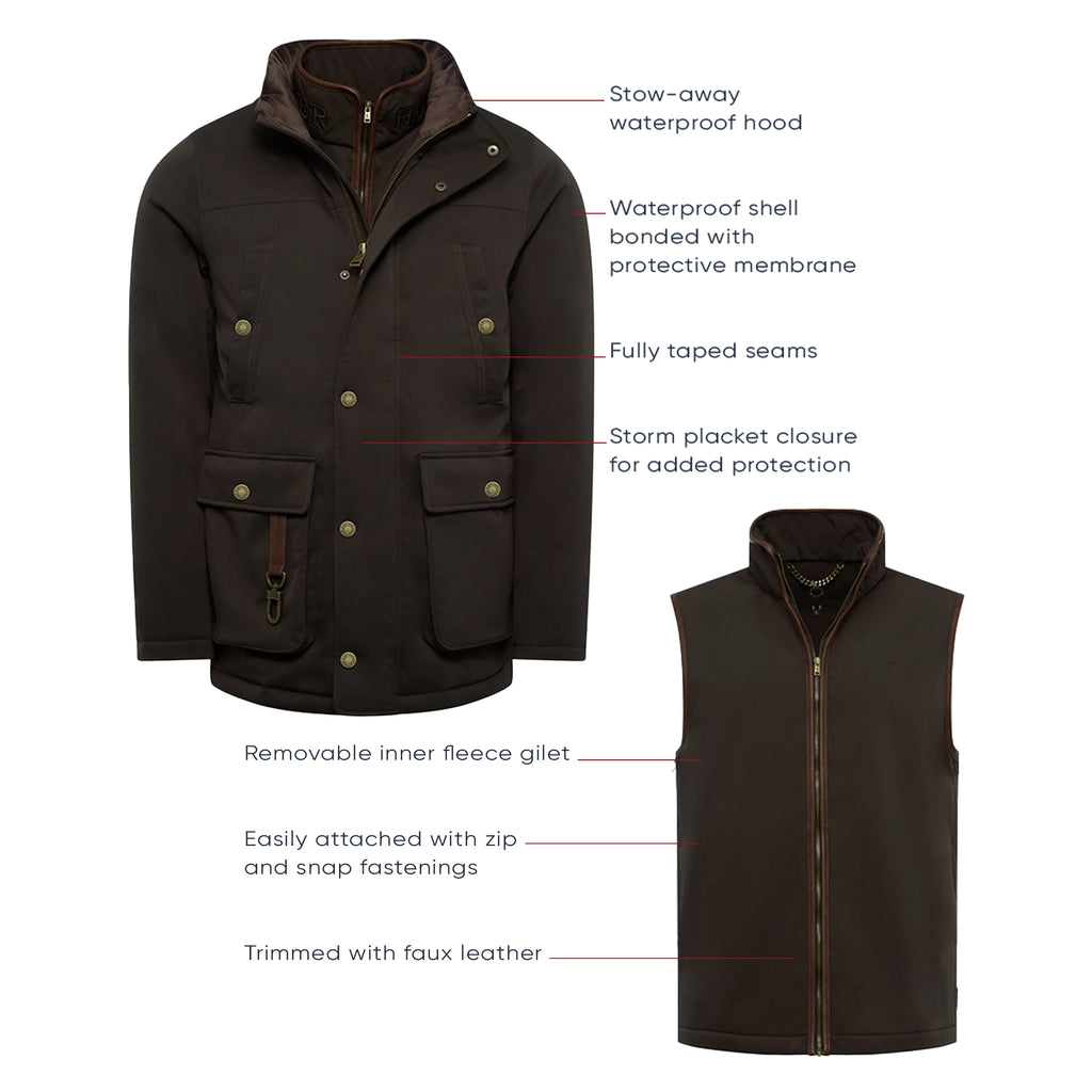 Holland Cooper Mens Stamford Field Coat - Chocolate