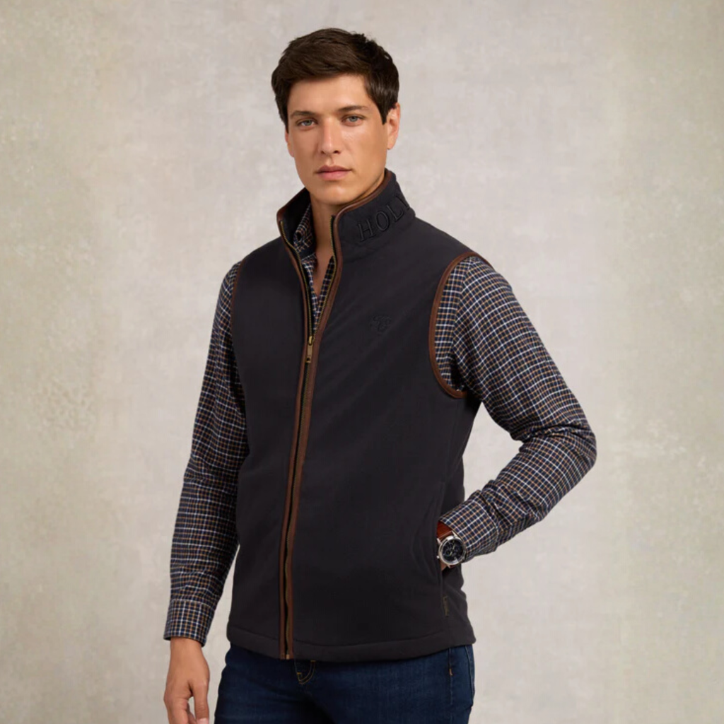 Holland Cooper Mens Country Fleece Gilet - Ink Navy