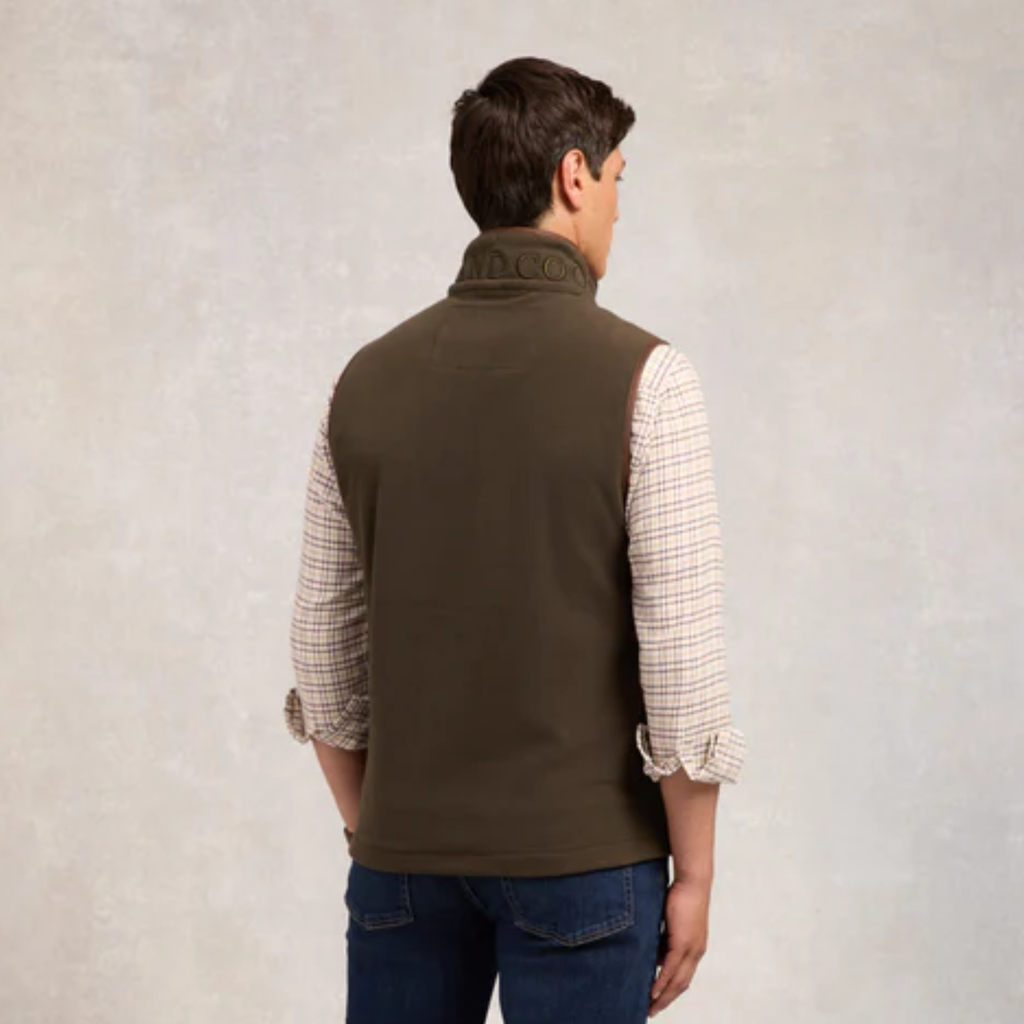 Holland Cooper Mens Country Fleece Gilet - Khaki
