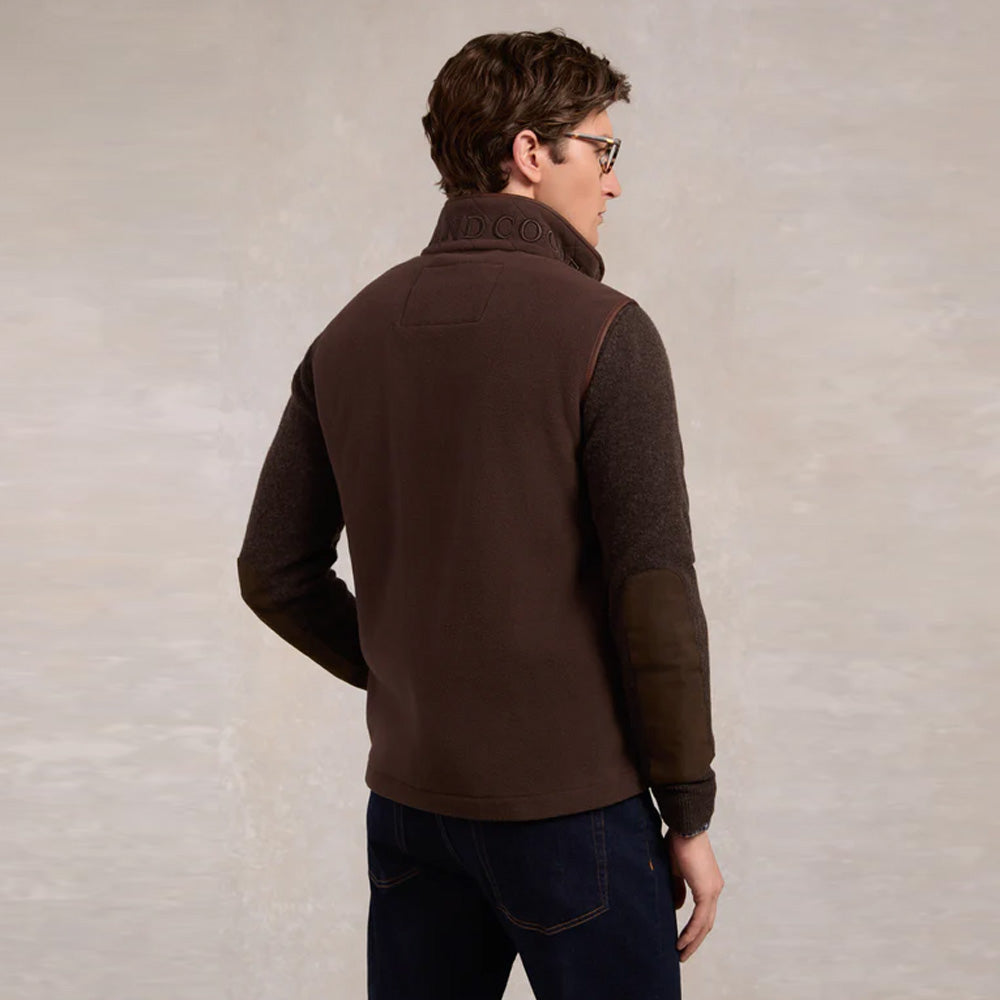 Holland Cooper Mens Country Fleece Gilet - Chocolate